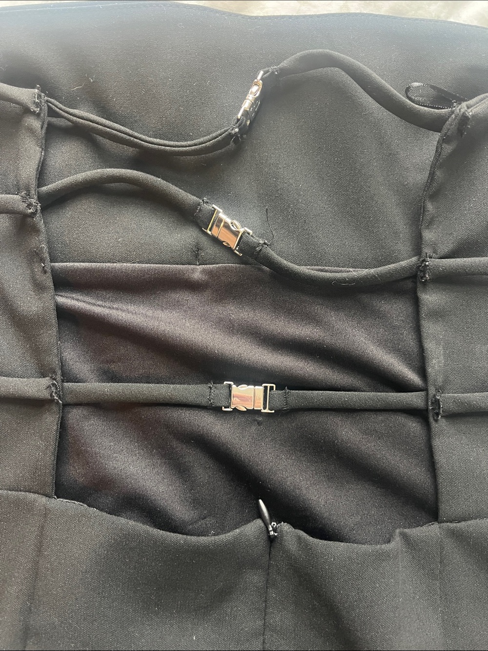 Zara Strapless Black Mini Dress with Center Accent - Picture 4 of 4